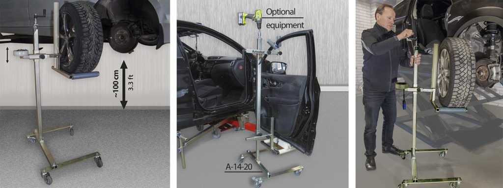 Trolley for handling car wheel and doors
