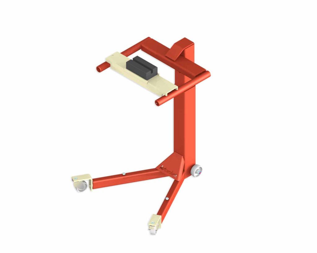 Autorobot wheel stand fitted with the C2-30 support set.